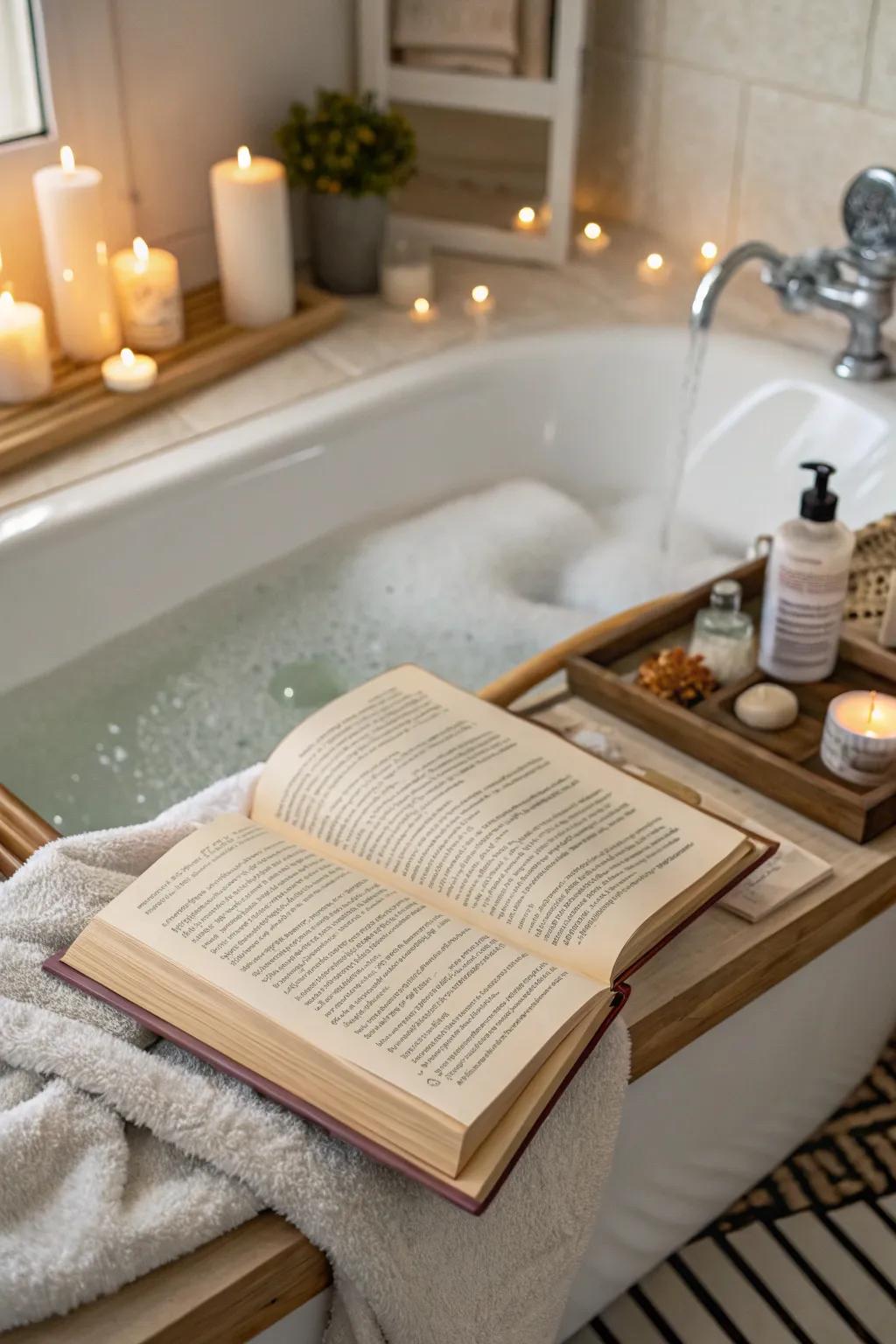 Plunge into your best story as you soak in tranquility.