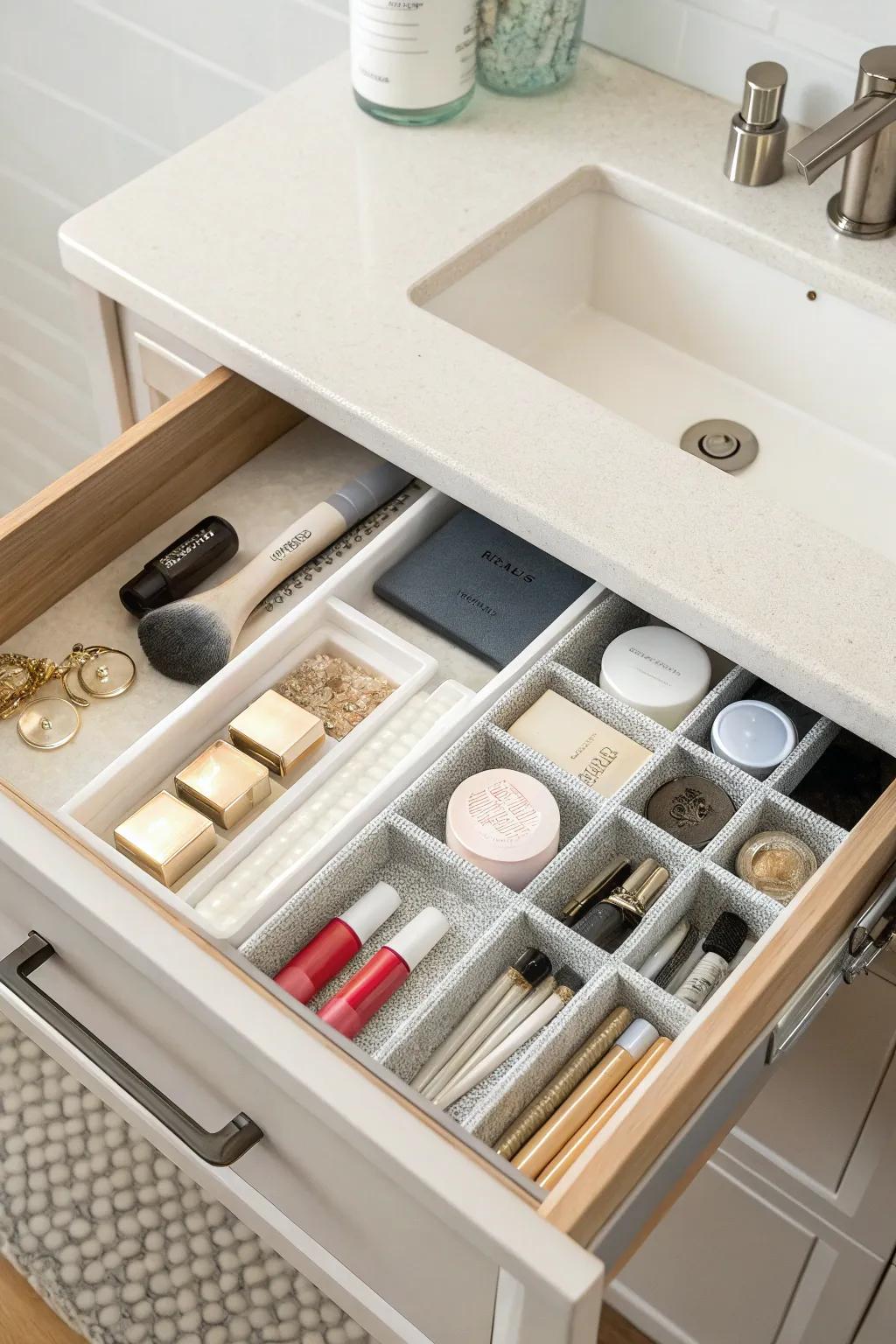 Custom inserts provide a tailored approach to drawer arrangement.