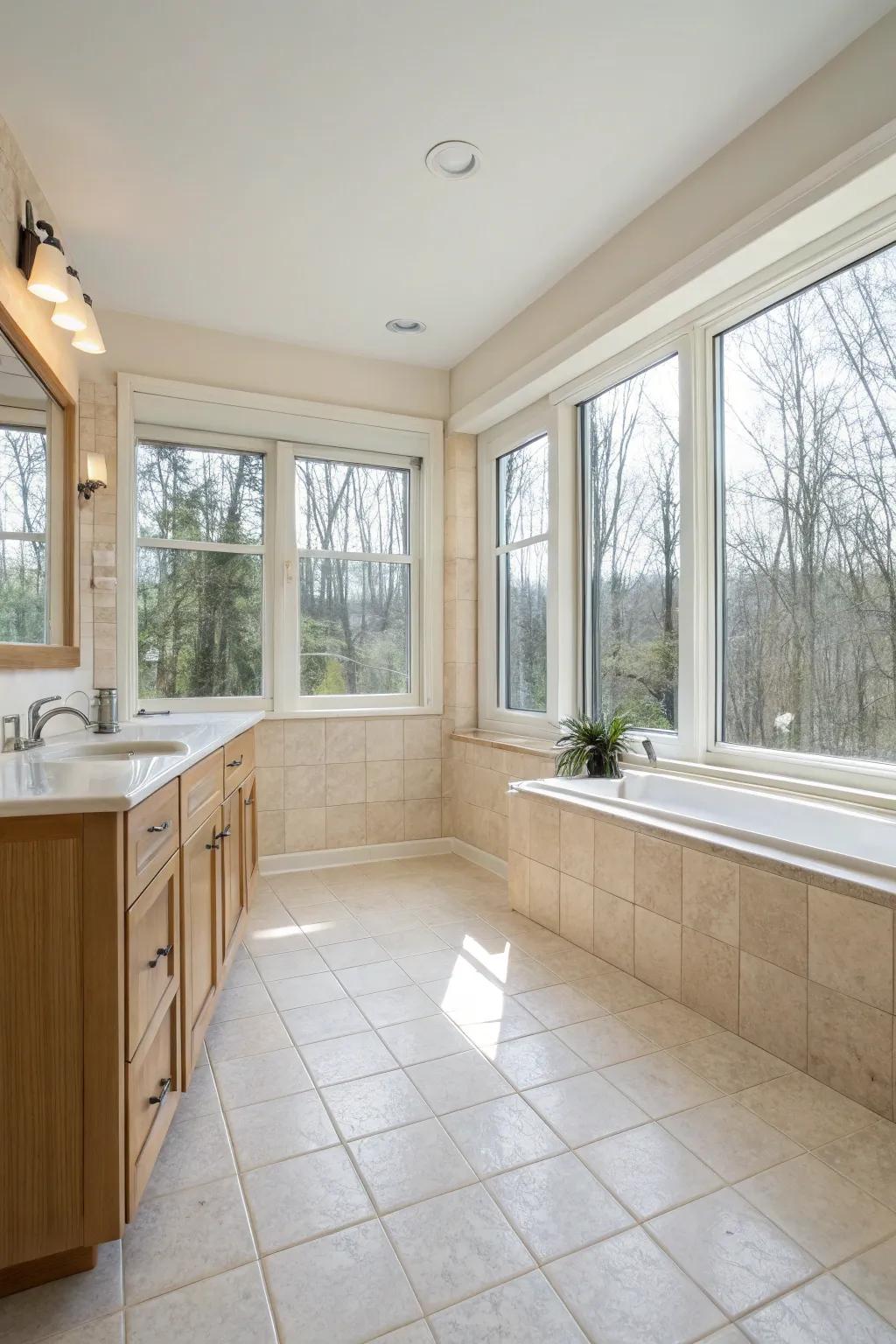 Soft tones craft a spacious ambiance.