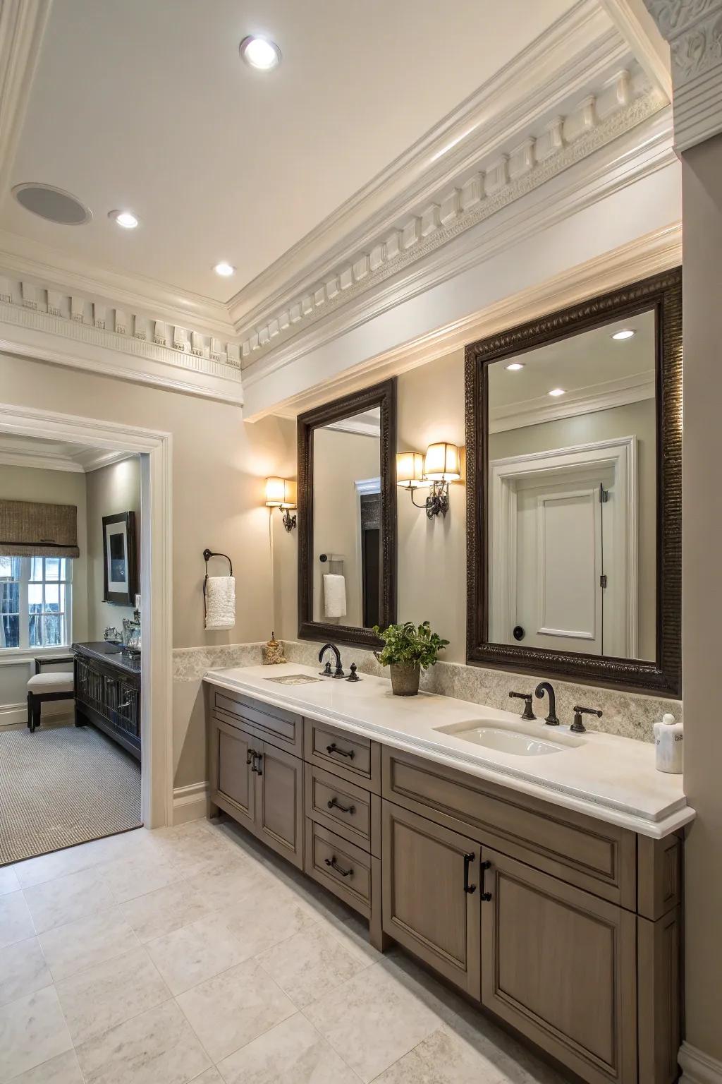 Coving imparts a graceful polish, boosting any bathroom's appeal.