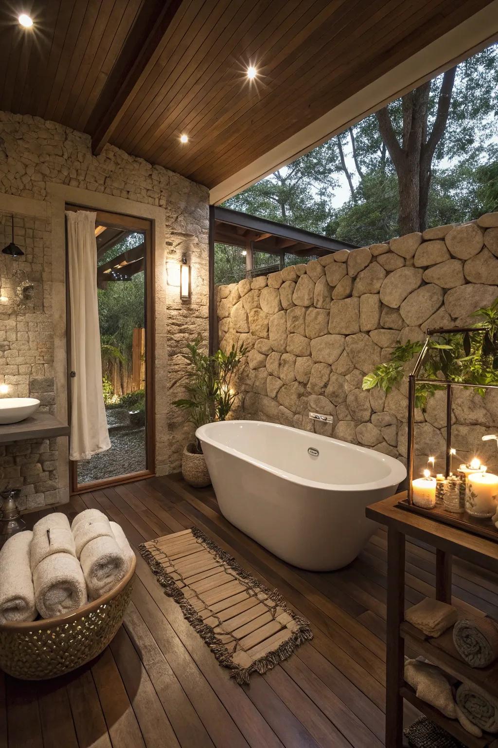 A serene, spa-like bathroom featuring soothing details.