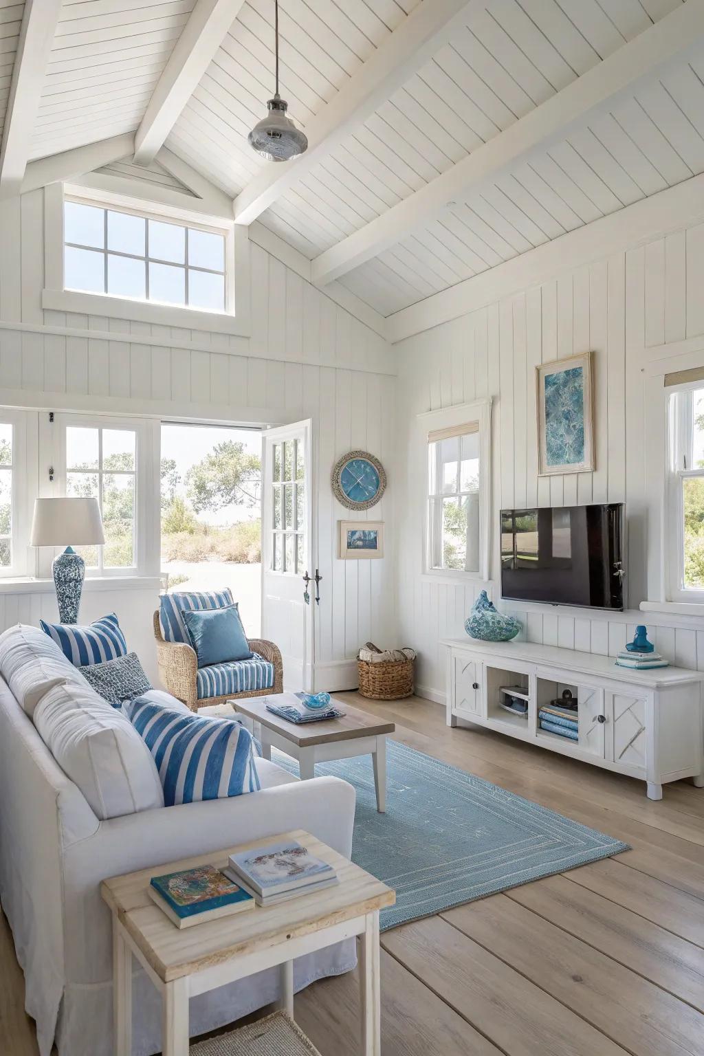 A coastal color palette that brings the peacefulness of the beach inside.