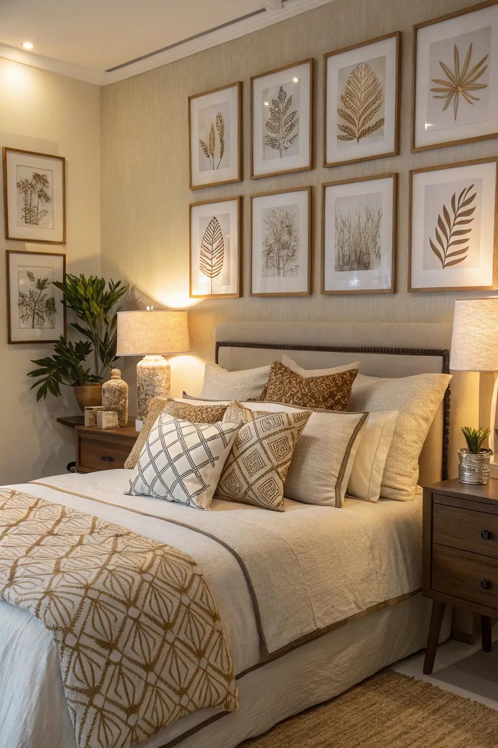 Establish harmony in color by syncing your pillows with the room's aesthetic.