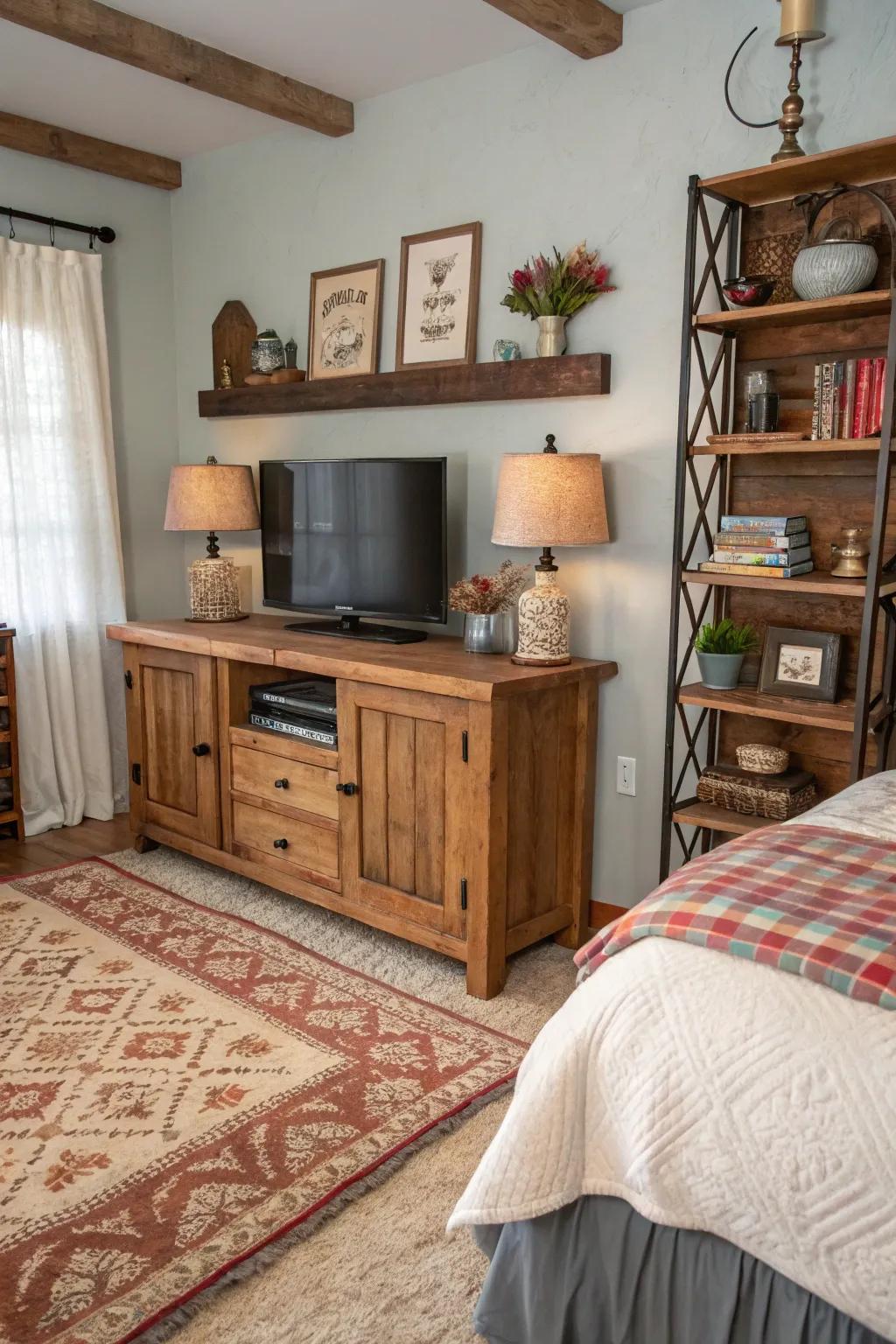 Natural wood finishes bring warmth and charm.