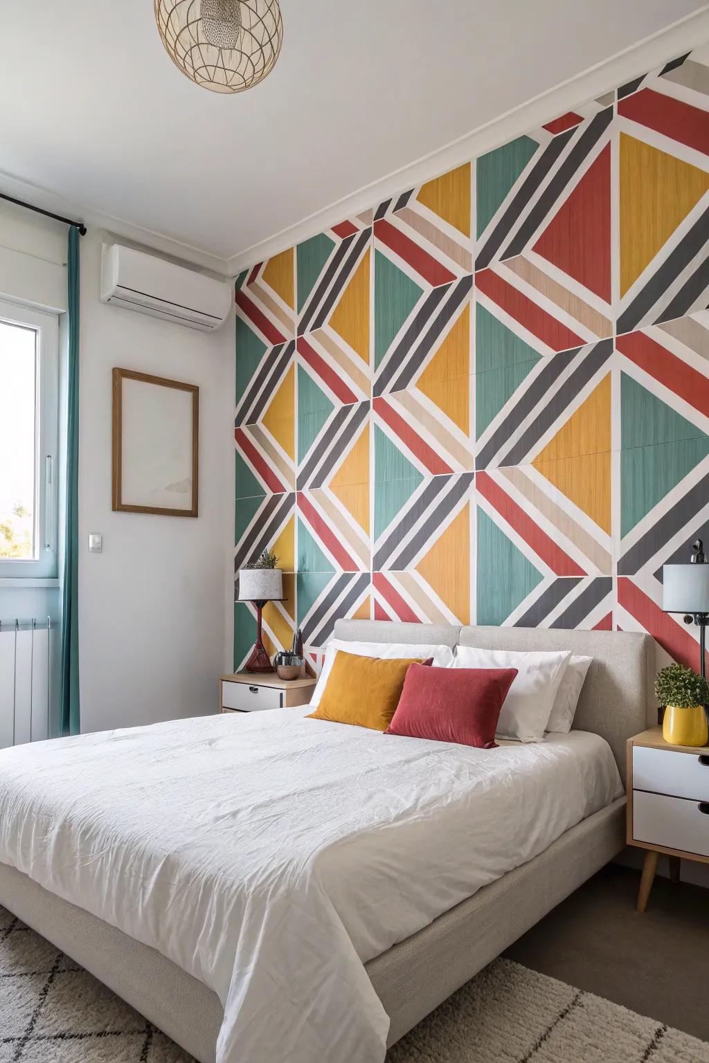 Geometric schemes produce a contemporary and stylish aesthetic.