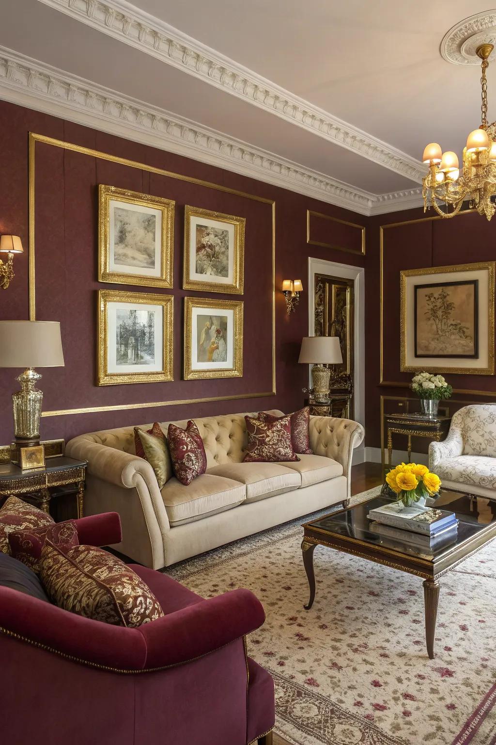 Wine red transforms your lounge into a stylish and warm setting.