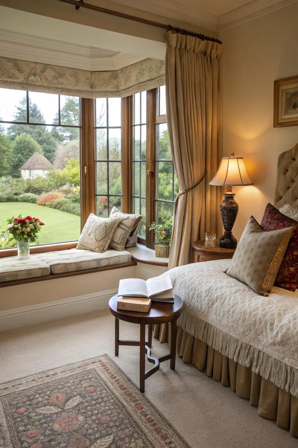 Snug and serene carpeted bedroom