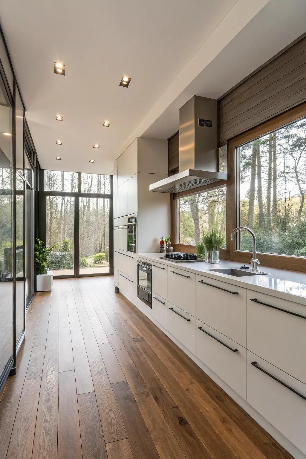 Engineered wood provides the charm of real wood with enhanced durability.