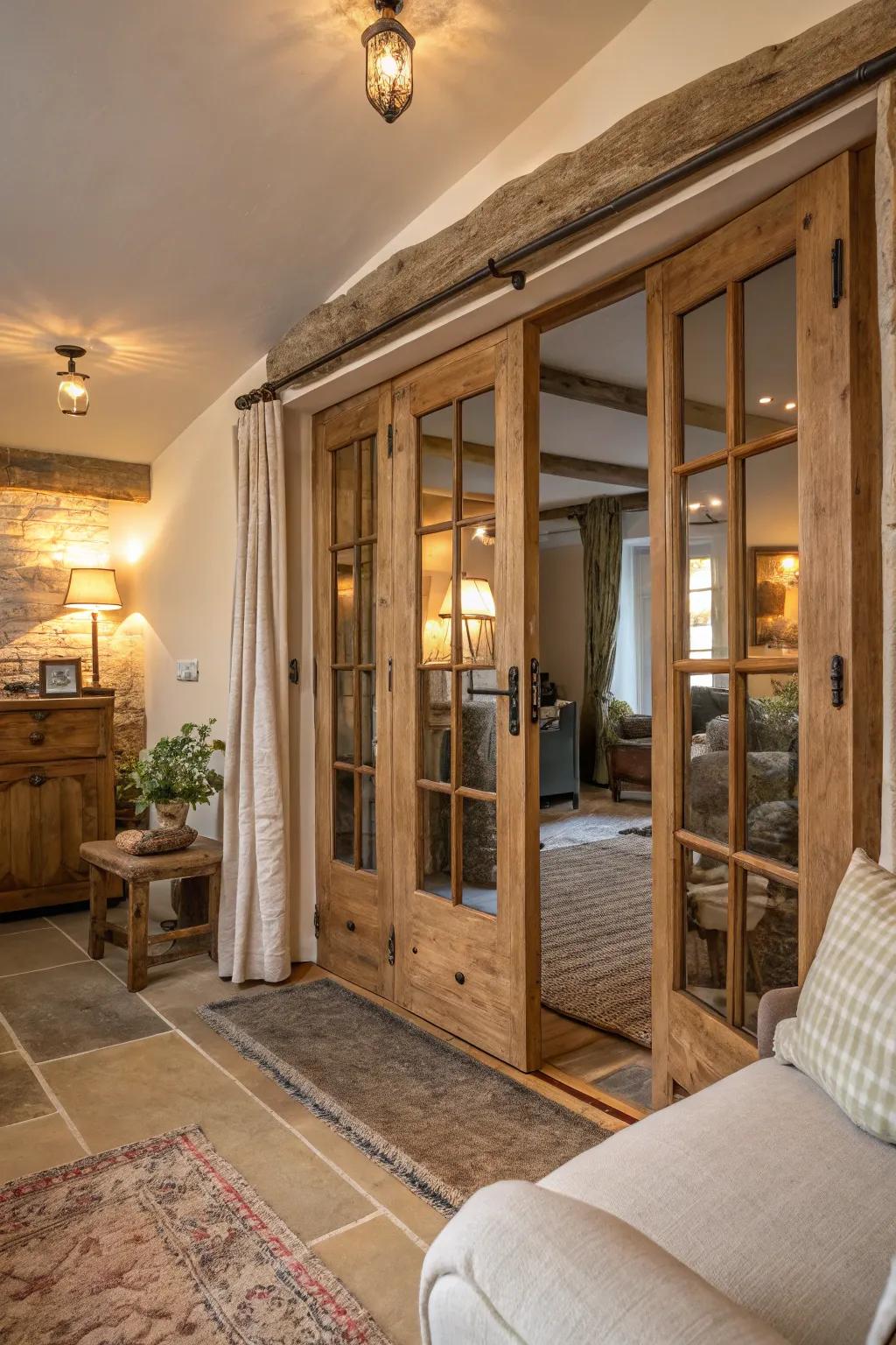 Down-to-earth wood details contribute warmth and charm to any home d&eacute;cor.