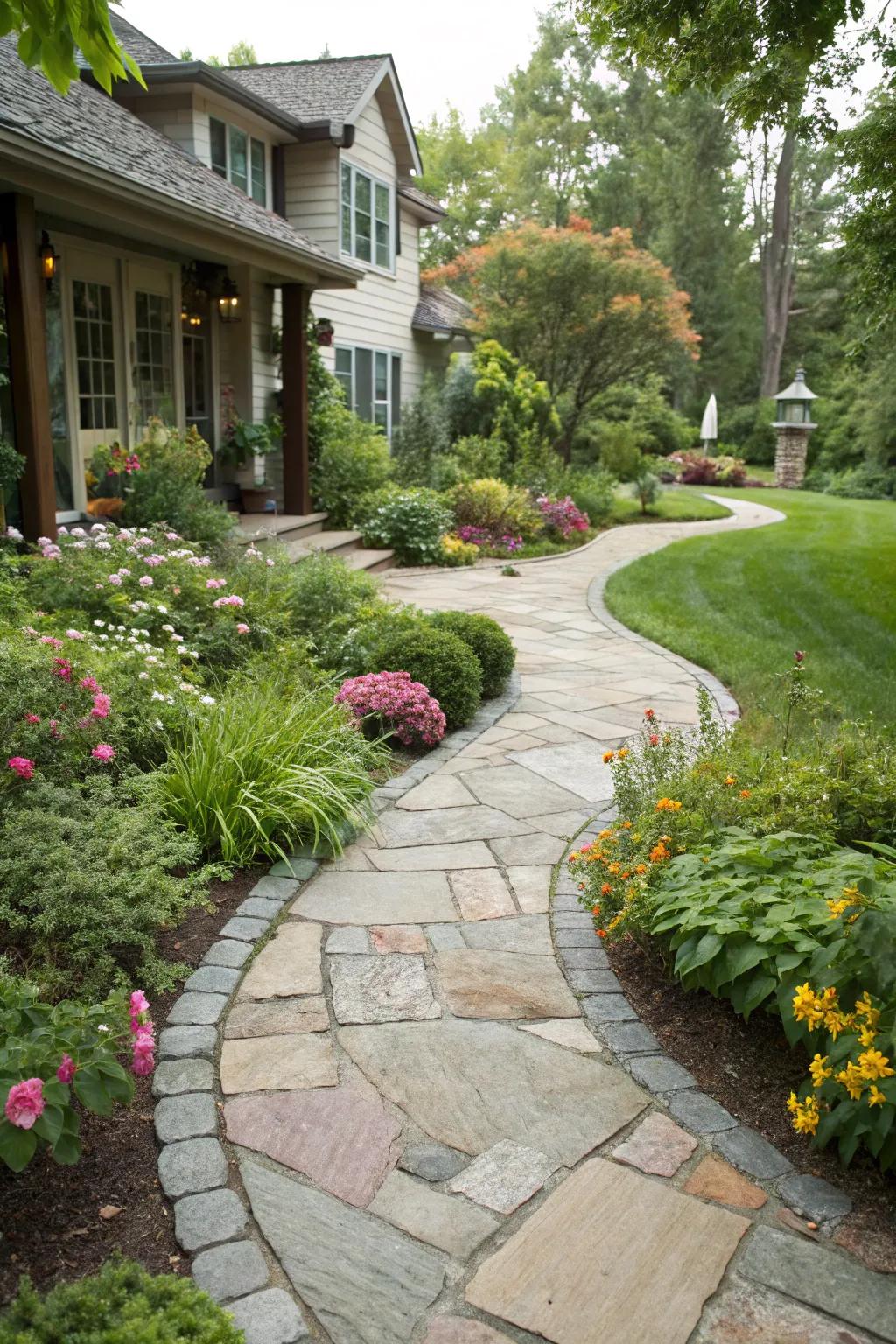 Design alluring pathways that welcome visitors to explore your garden's wonders.