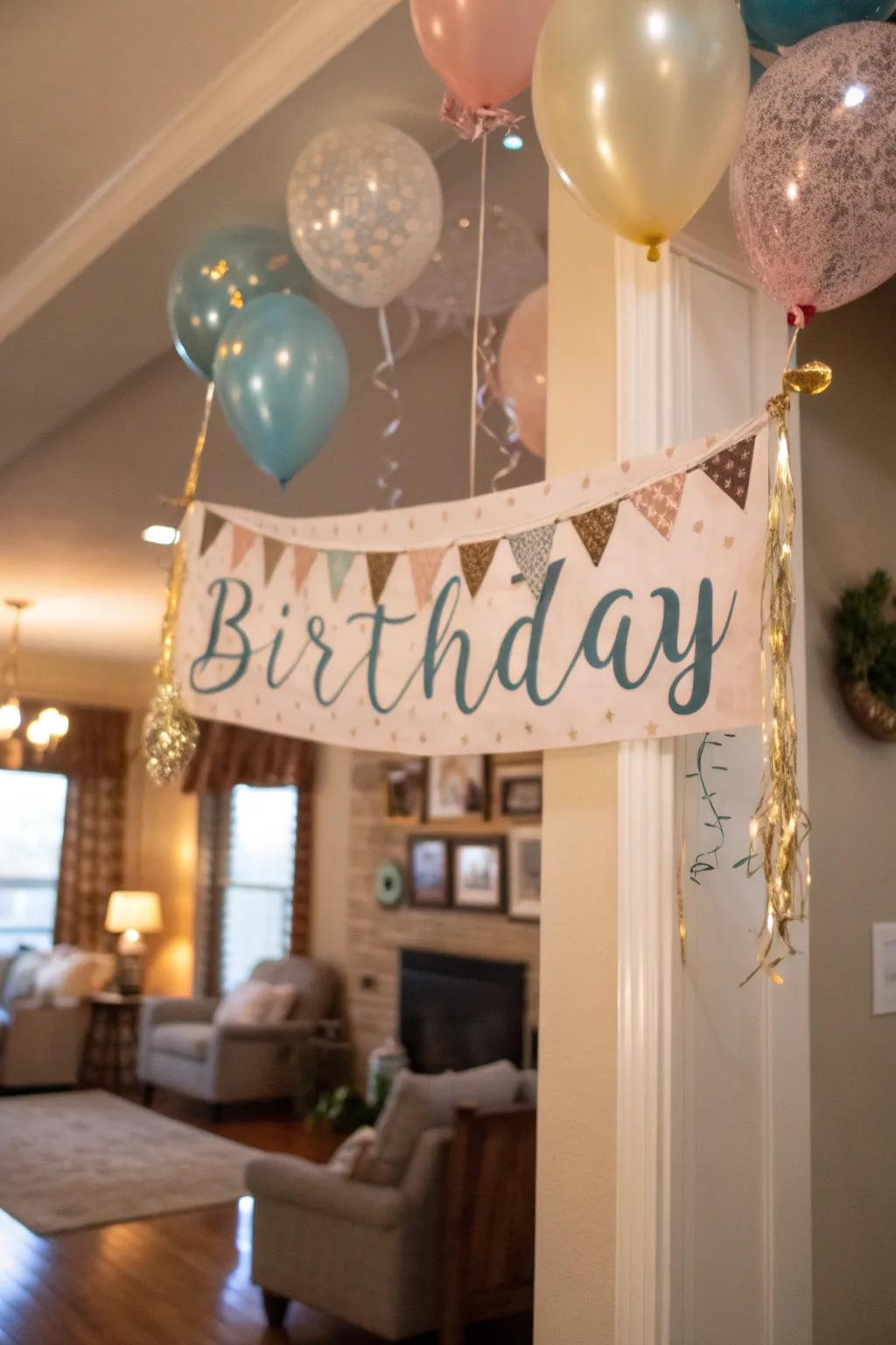 A custom-made banner introduces a distinctive element to any celebration.