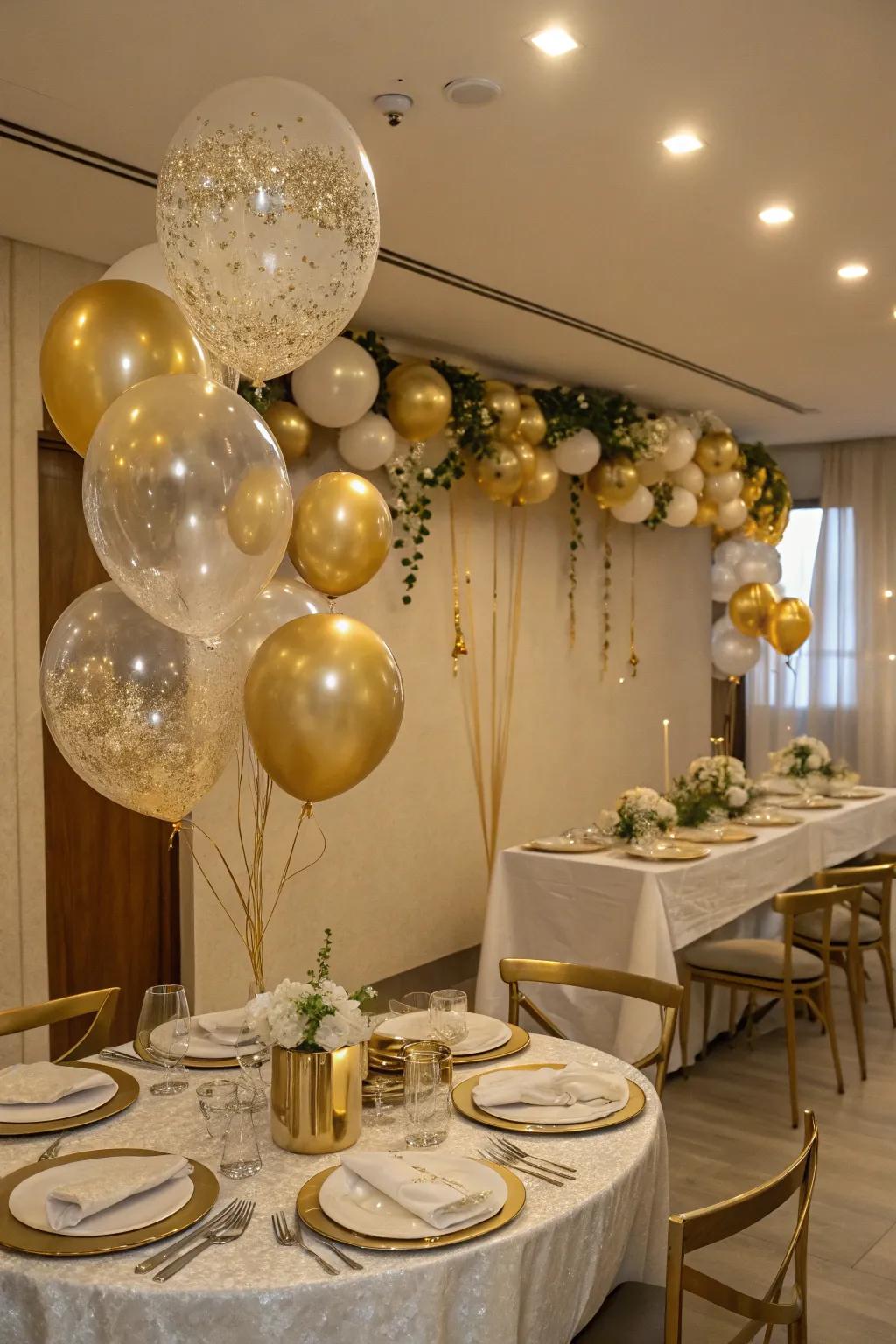 A gold-infused motif imparts a sense of refinement to any birthday festivity.