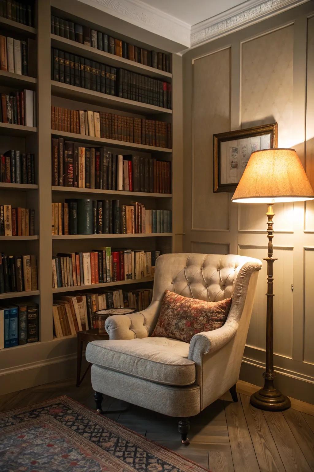 Your individual haven featuring a cozy home library.