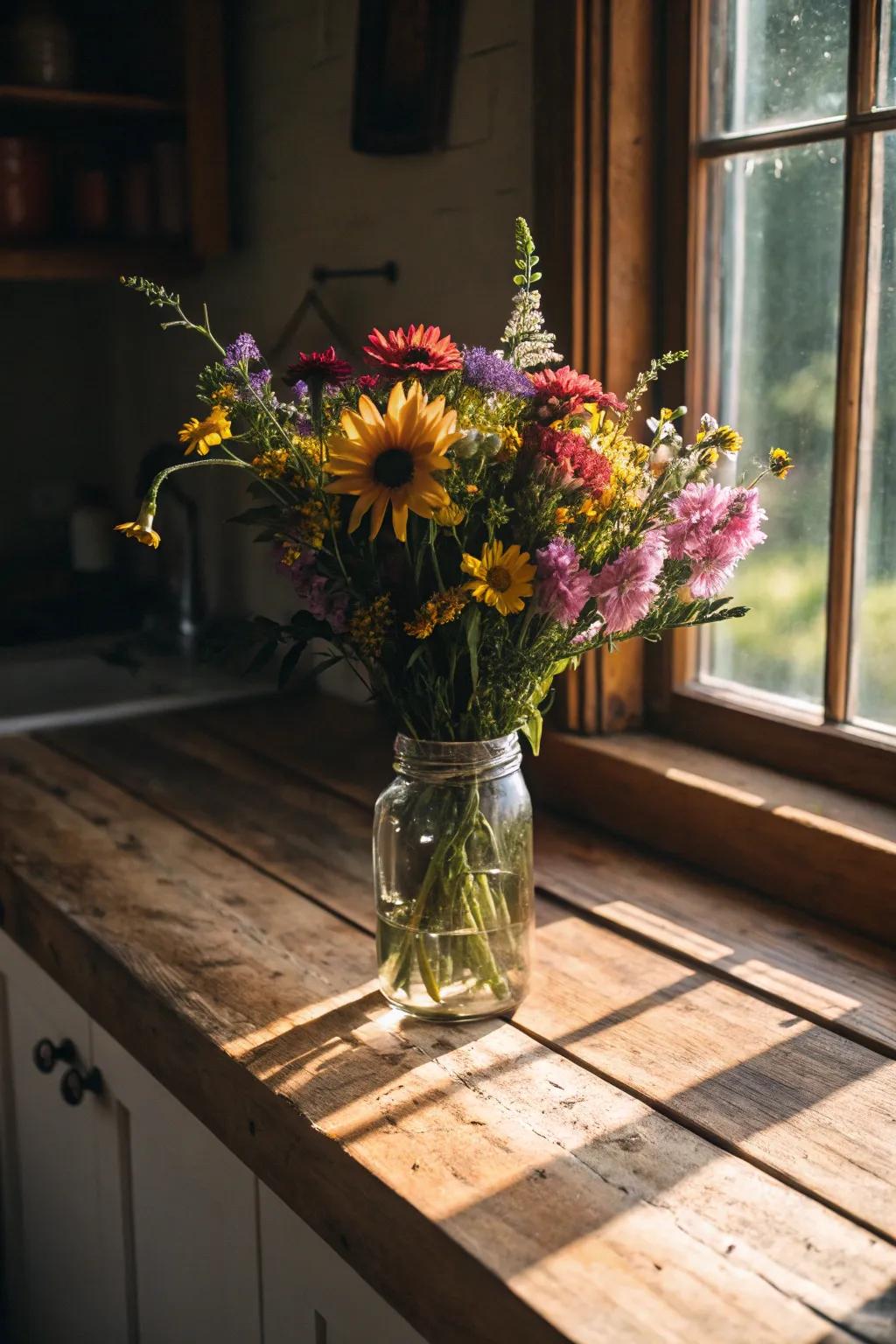 Wildflower bouquets bring nature's beauty indoors.