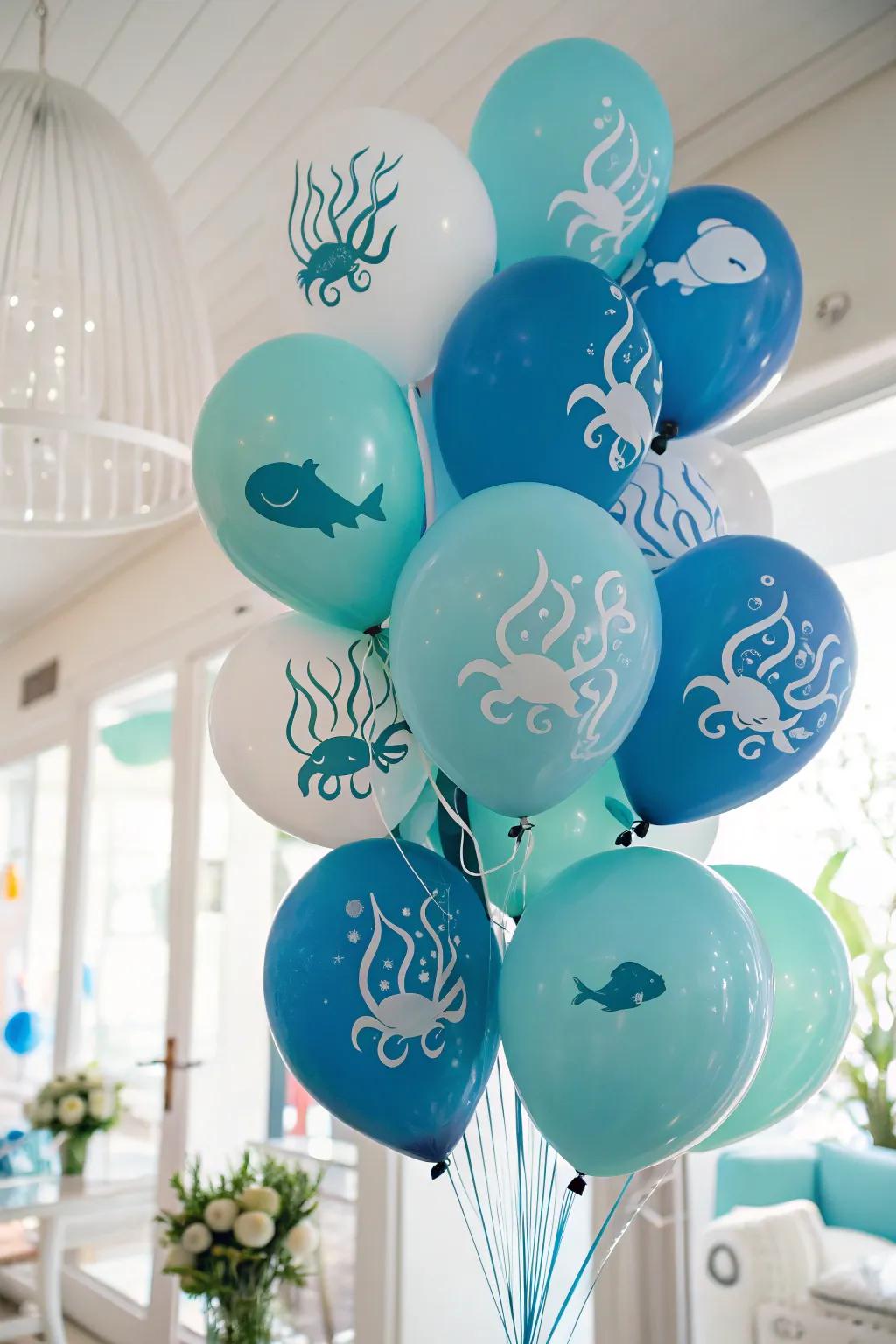 Balloons which give the ocean's fun-loving spirit a physical form.