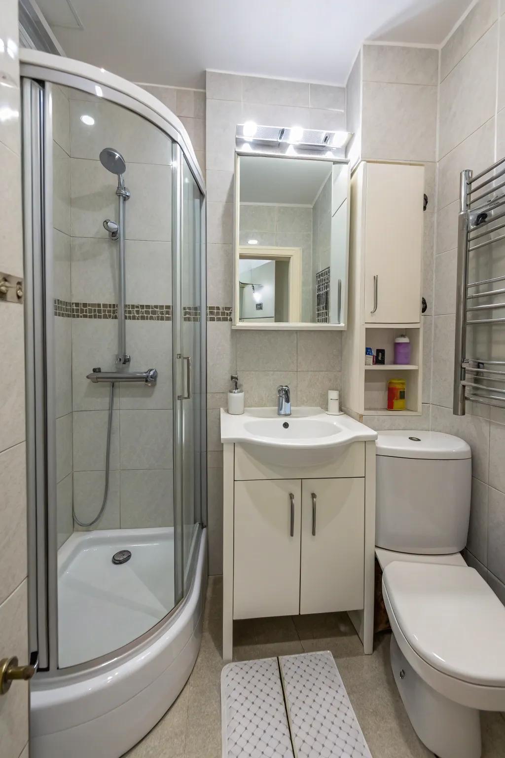 Intelligent layout selections maximize every inch of bathroom space.