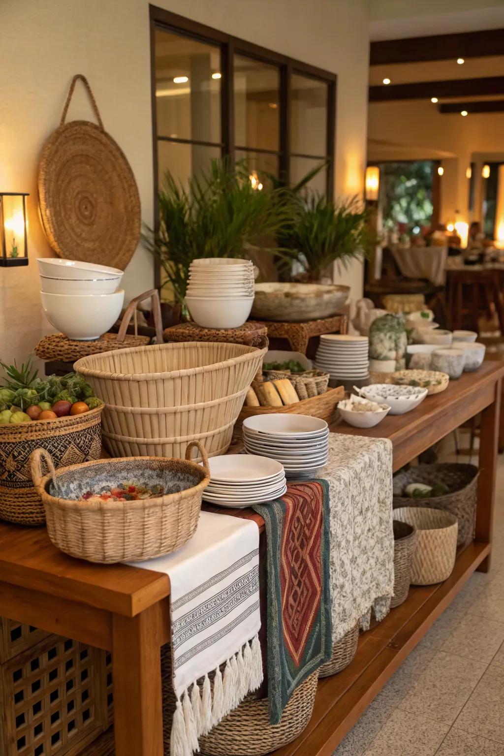 Textural diversity for an engaging and warm display.