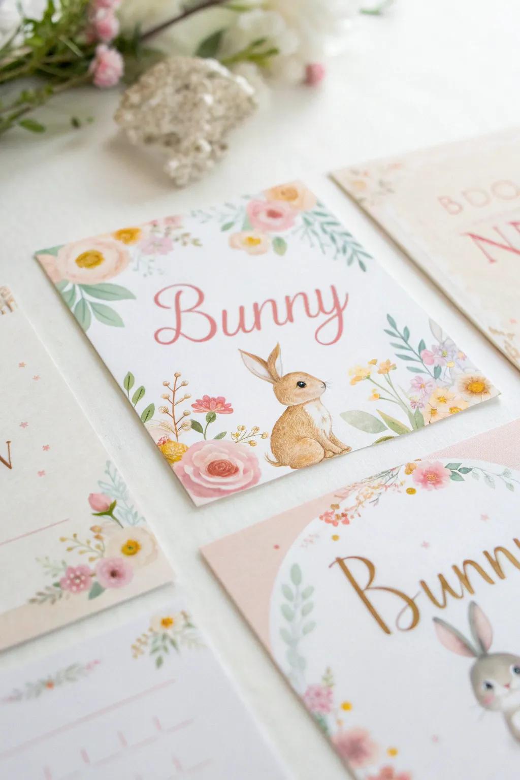Charming rabbit-inspired invitations set the tone for the shower.