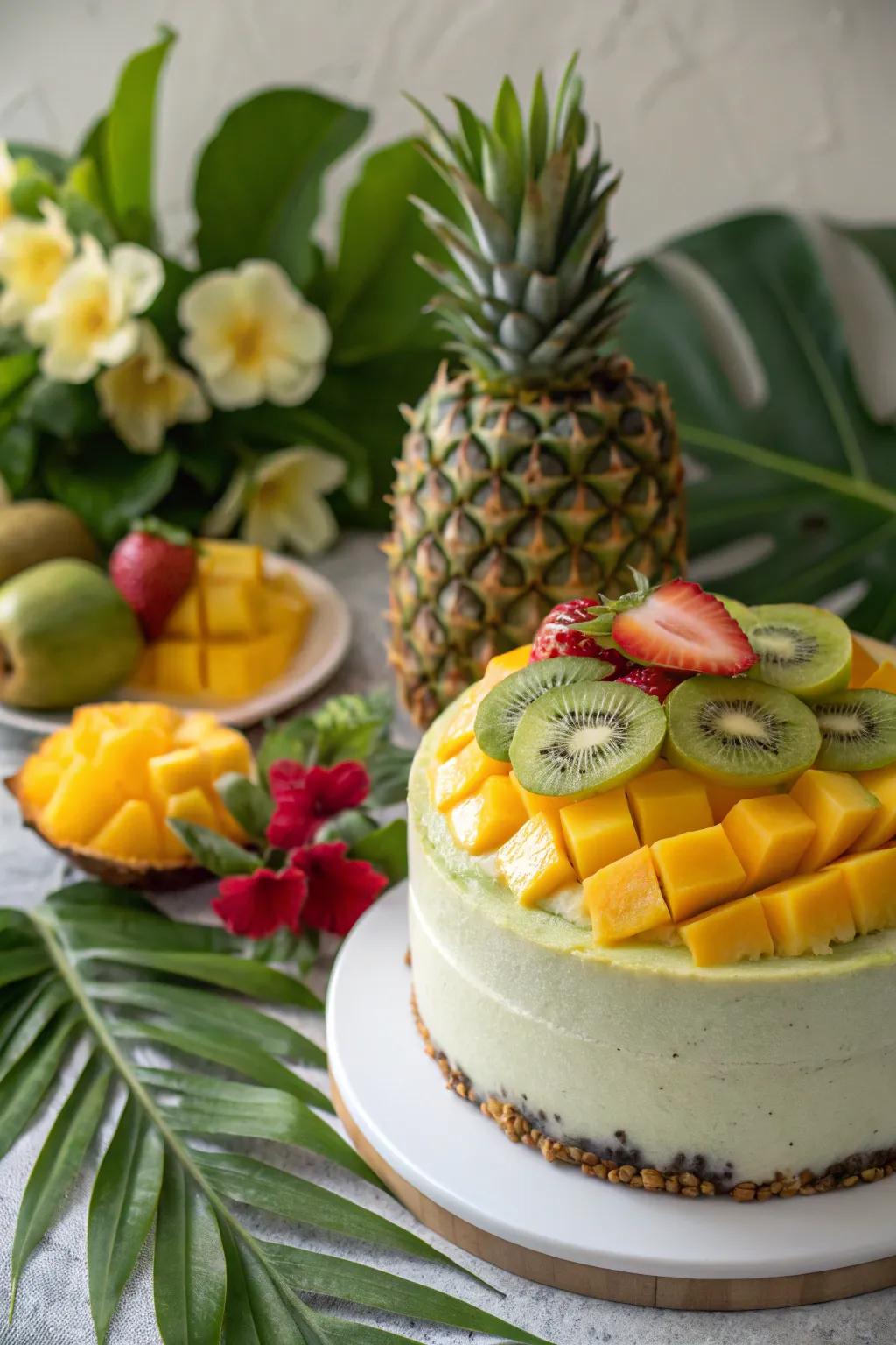 A cake that provides the sensation of a getaway to a tropical place.