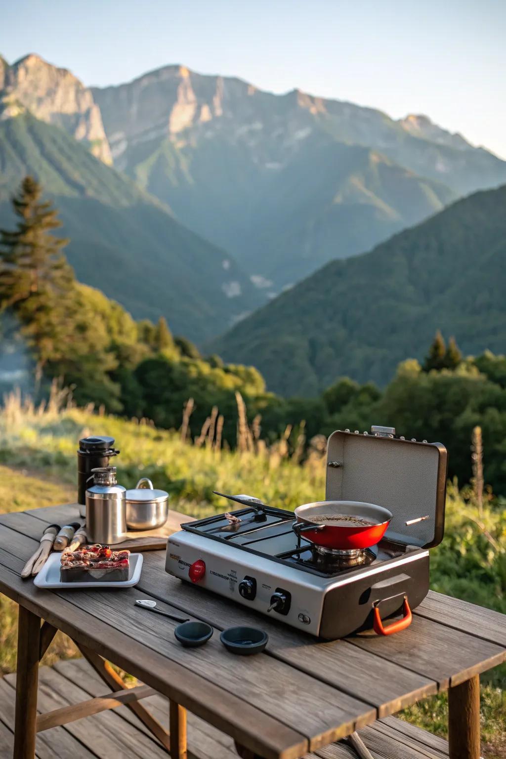 Campers can use effective and mobile cooking options.