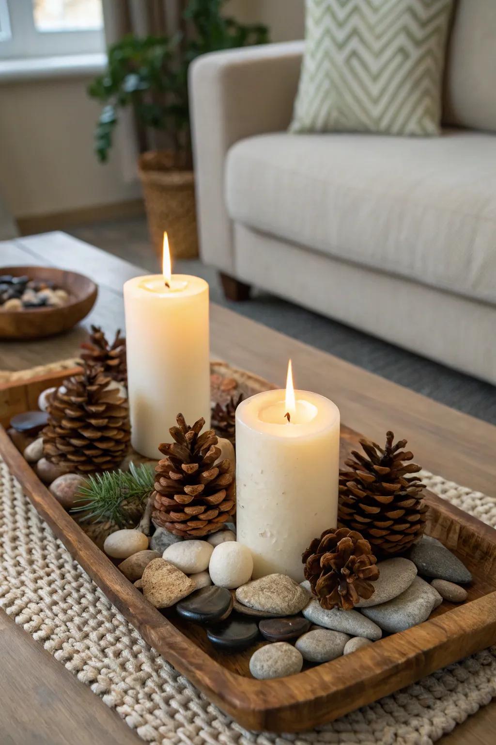 An outdoor base display allows nature into your home.