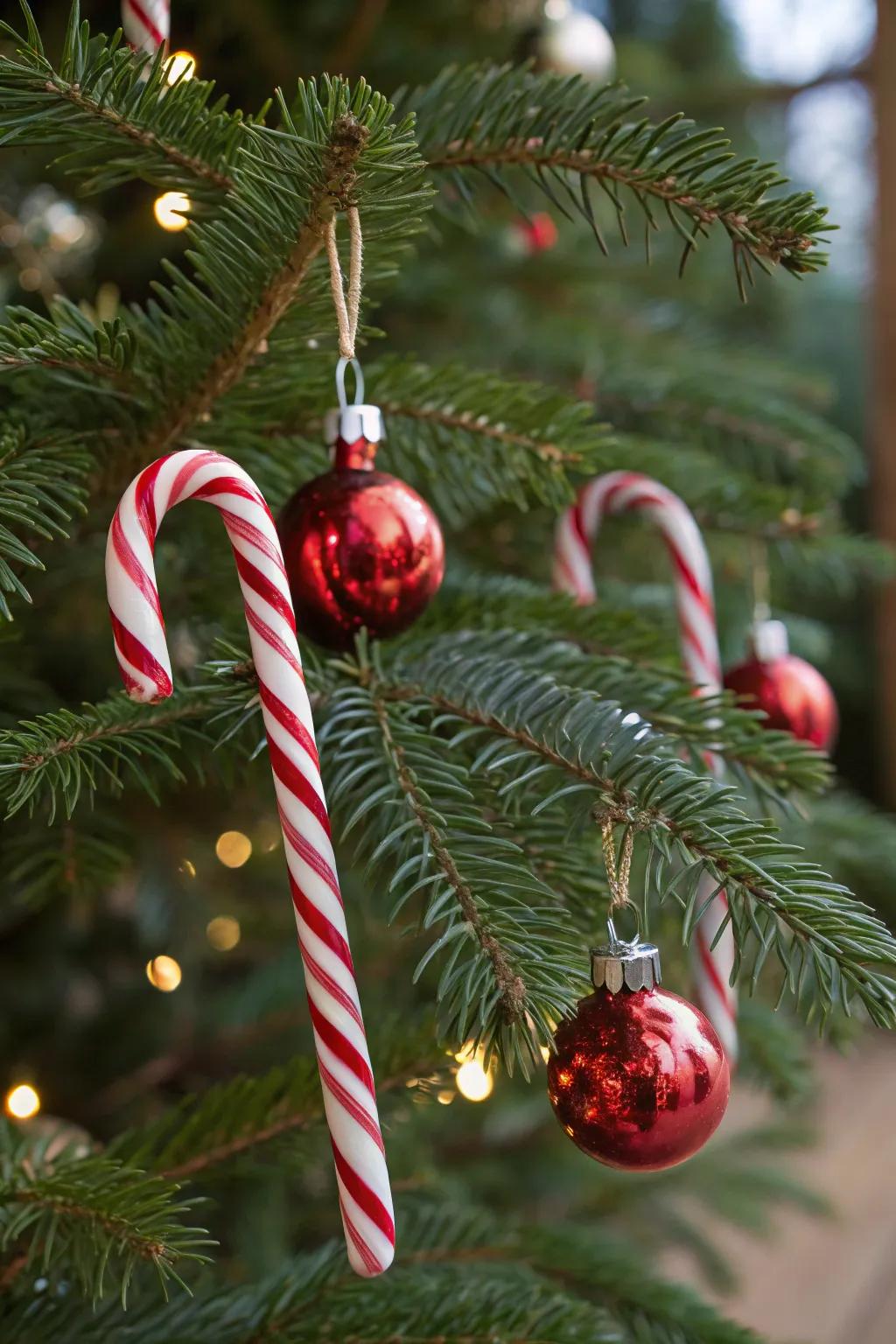 Sweet swirl ornaments inject a delightful element to this festive tree.