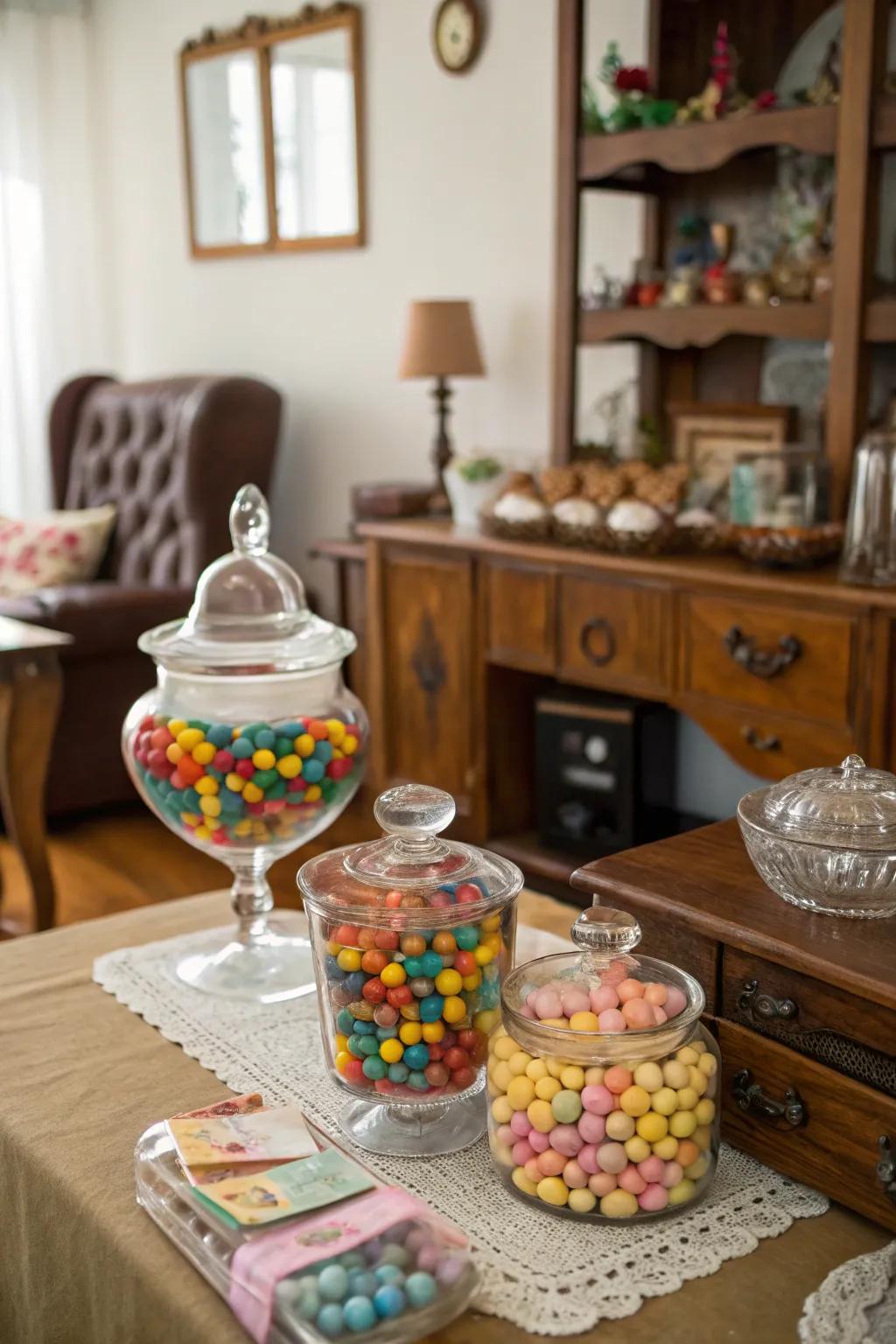 Classic candy store ambiance within a contemporary context.