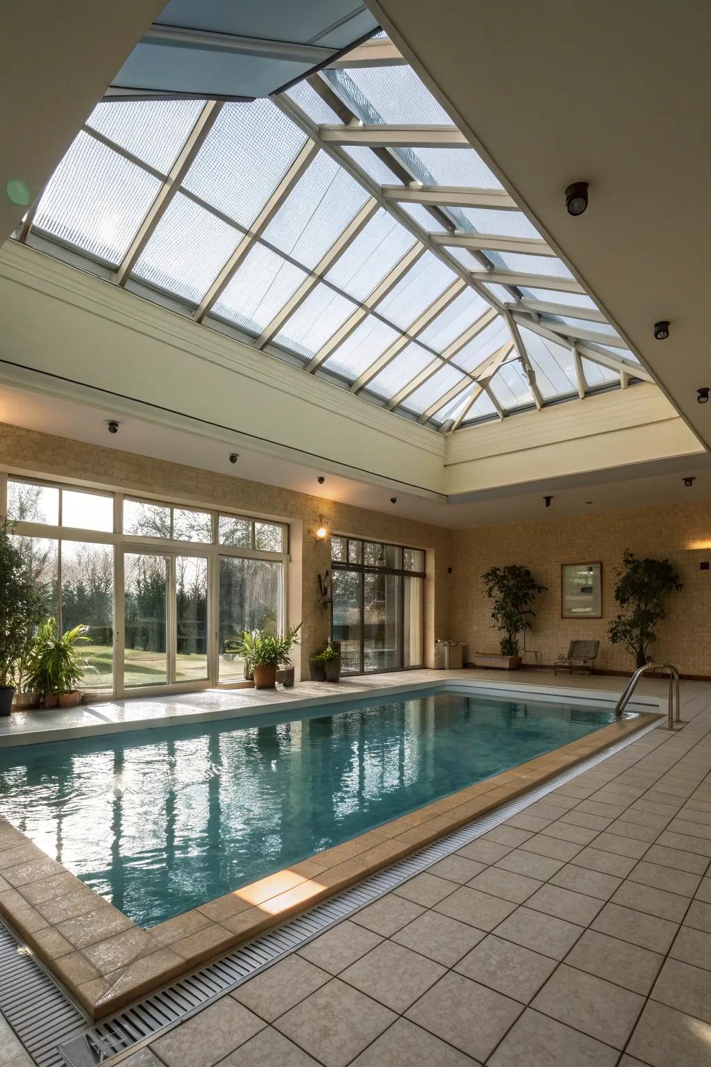 Sunlight is wonderful for your interior pool ambience.