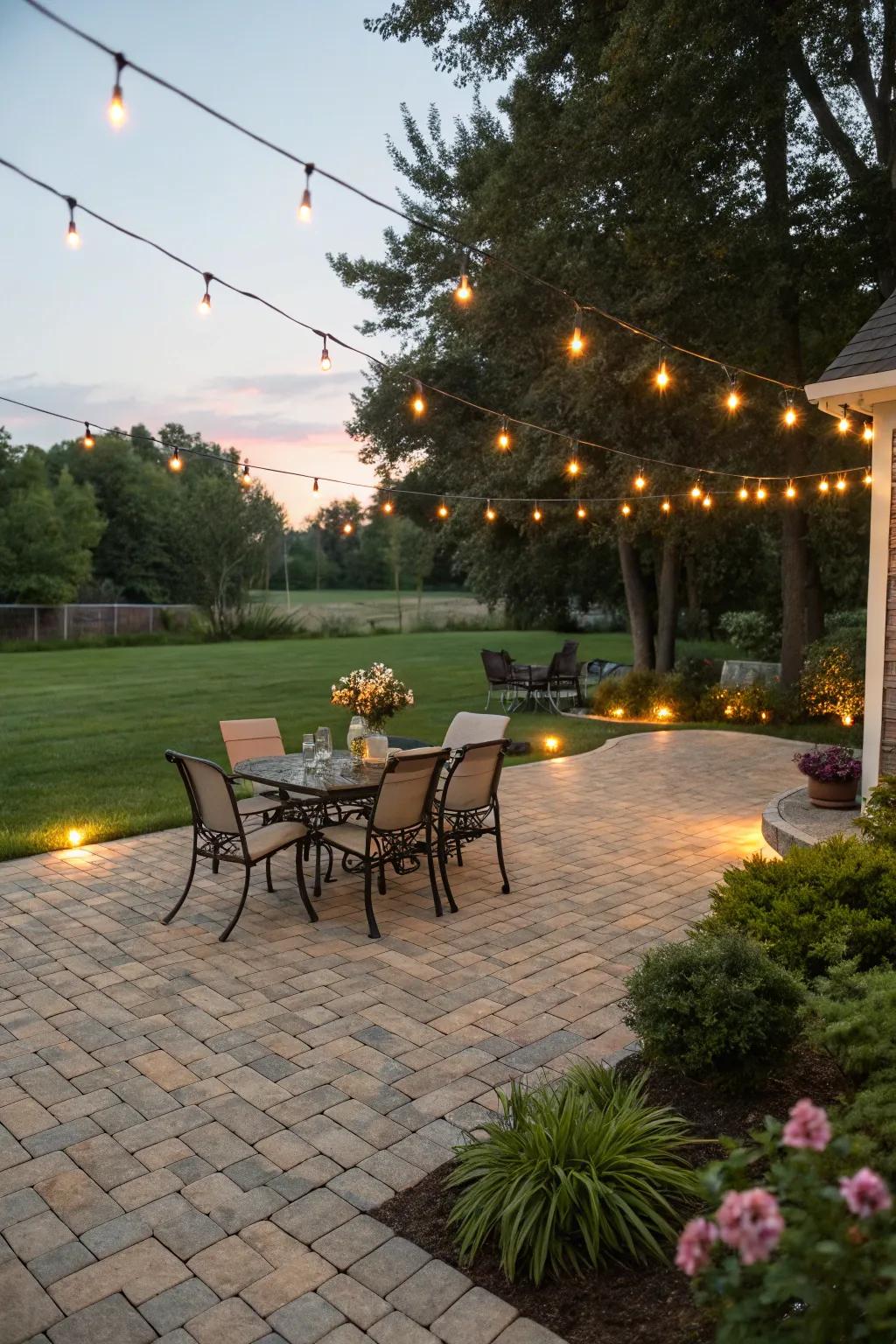 Paved patios serve as a versatile and beautiful substitute for grass.