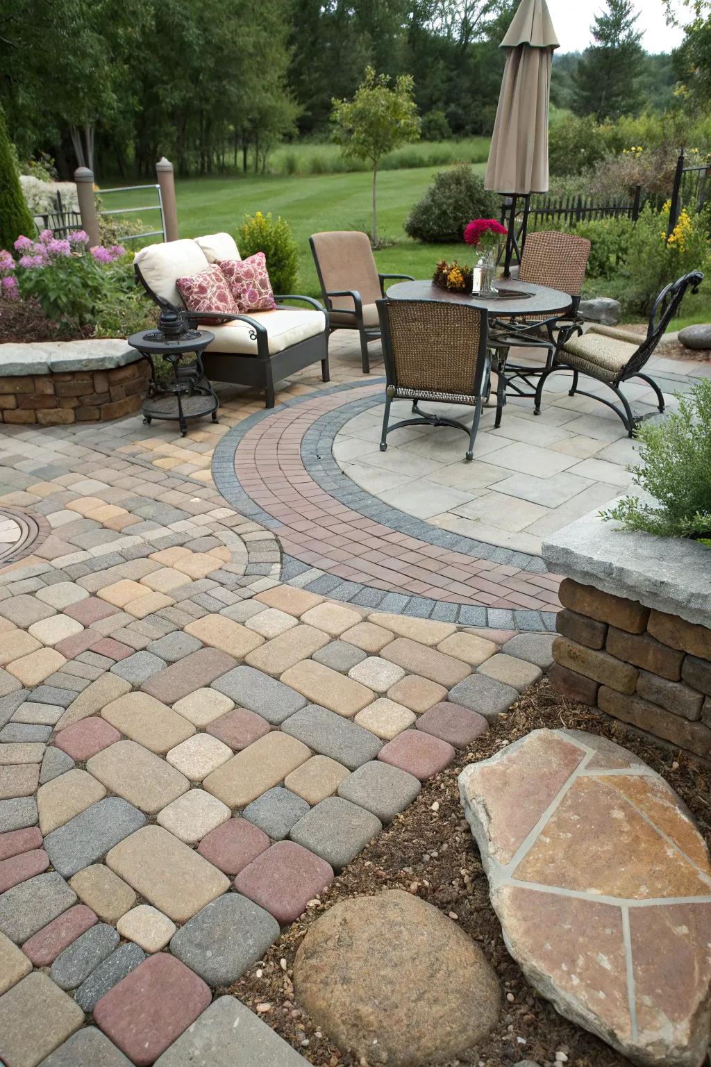 Adaptable paving blocks creating attractive patterns.