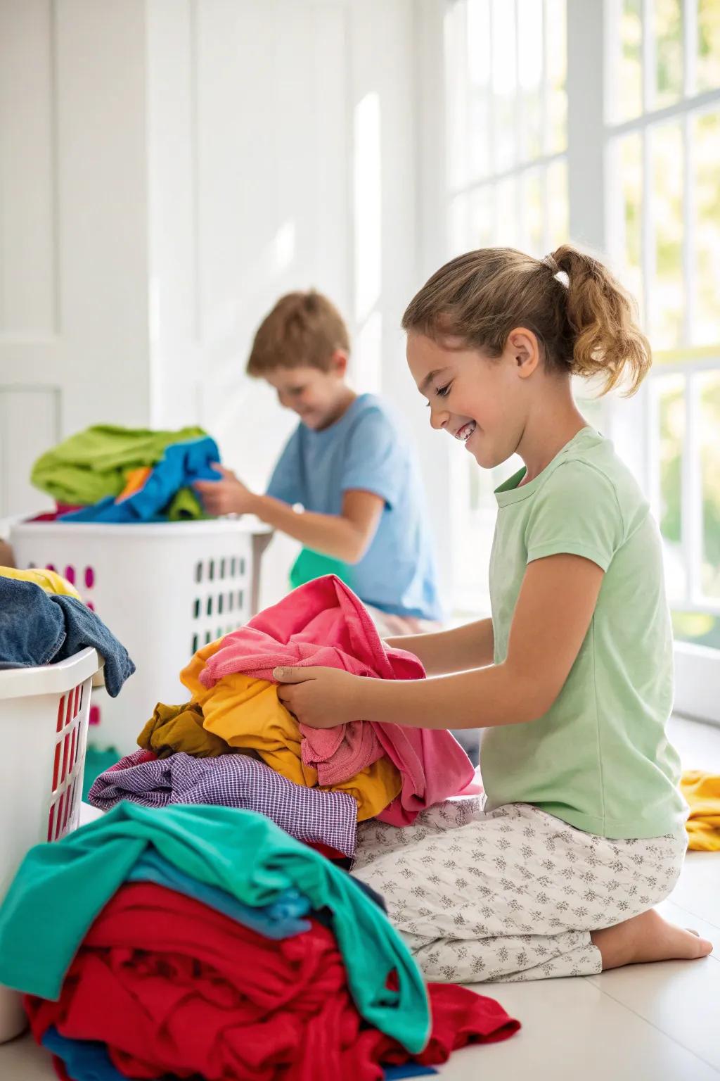 Transform laundry sorting into a vibrant educational opportunity.