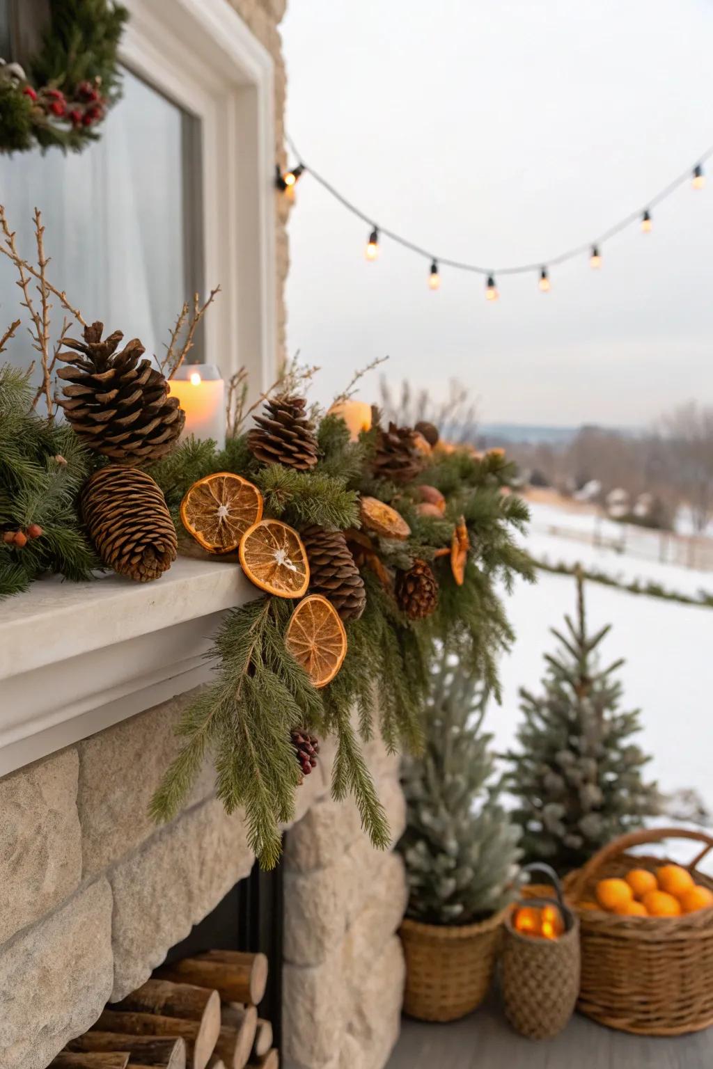 Rustic Christmas décor gracefully integrates the splendor of nature into your home.