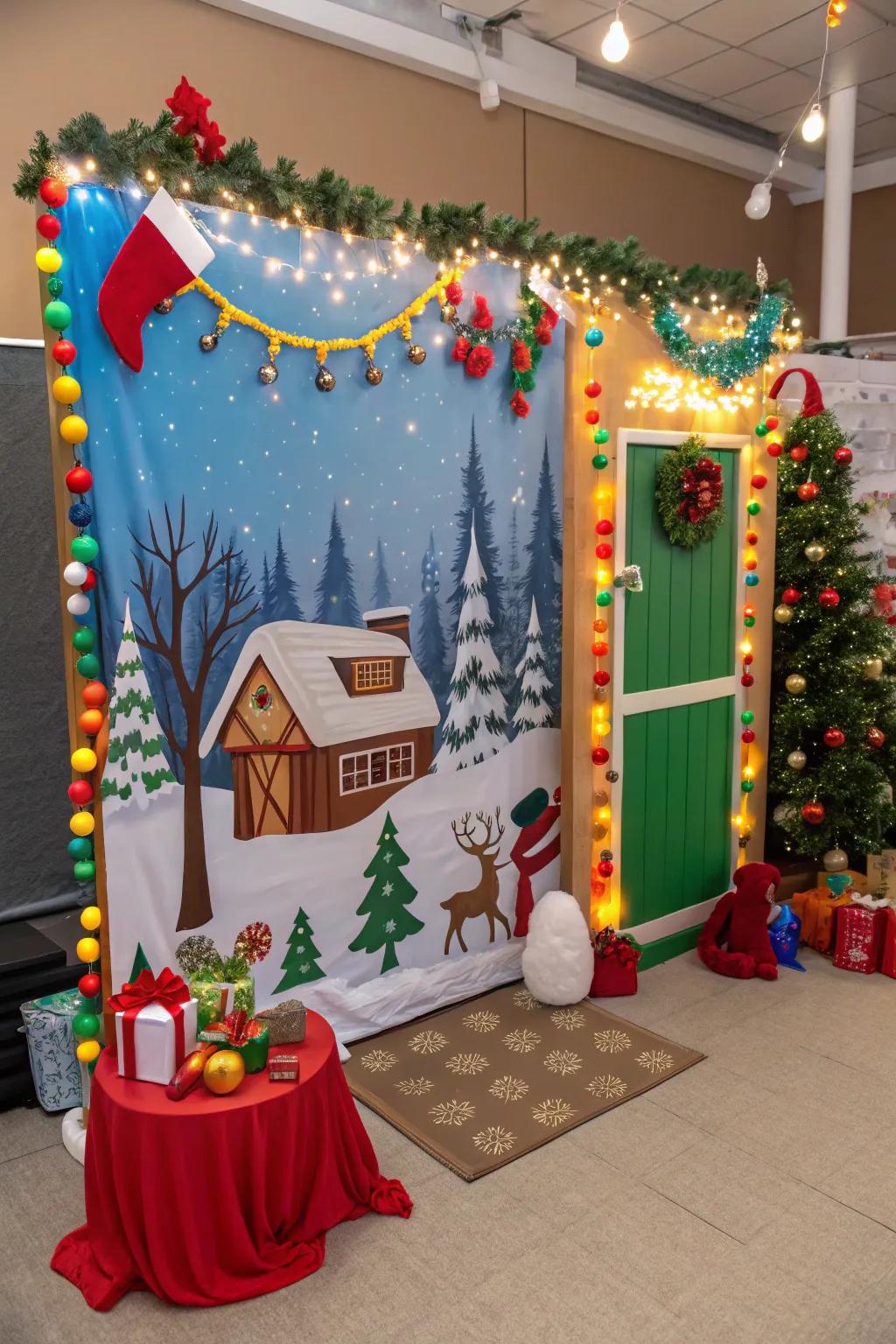 Construct a lively snapshot corner to preserve cheerful memories.