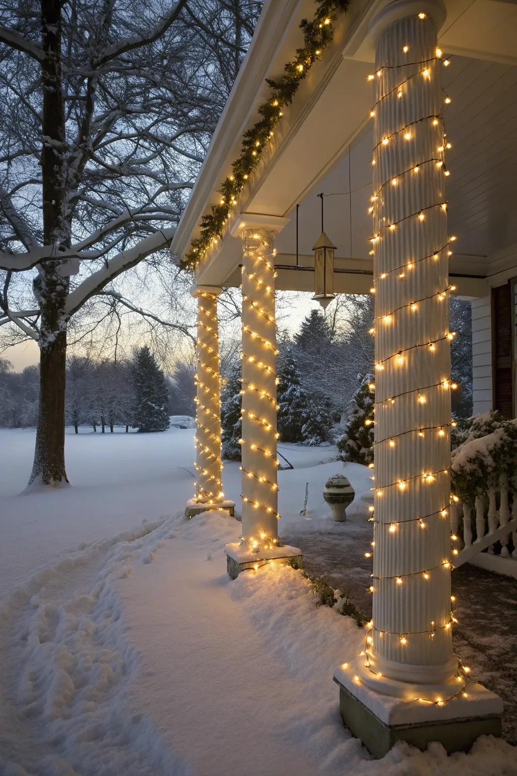 Shimmering lights bring enchantment to wintry evenings.