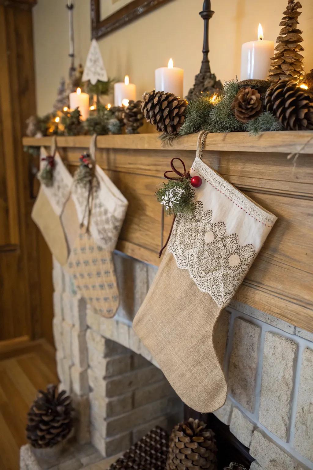 Timeless stockings append a fragment of past to your festive decorations.