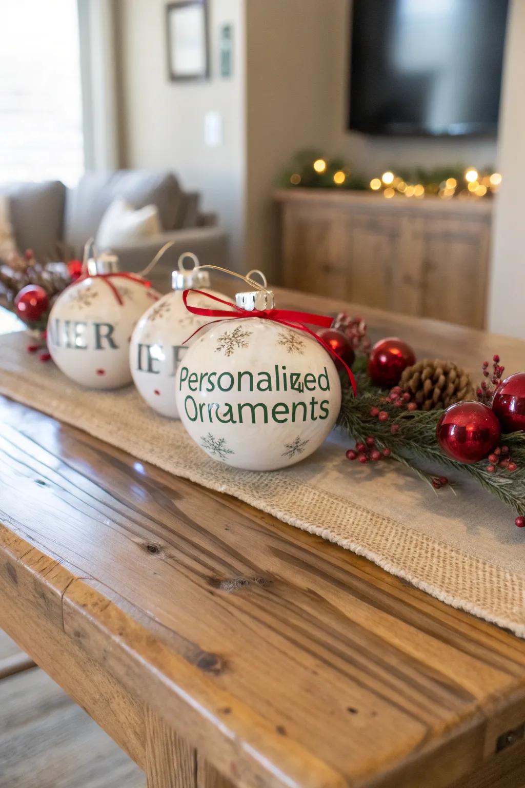 Bespoke ornaments transform into unforgettable table favors.