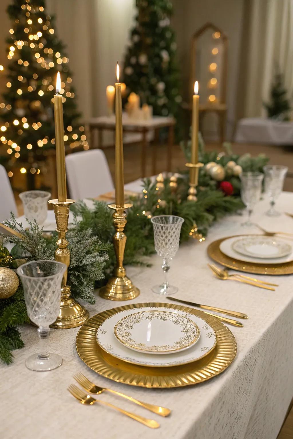 Dazzling golden accents bring a sense of luxury.