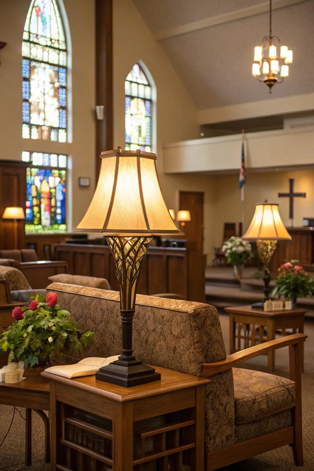 Soft lighting cultivates a calm and inviting environment.