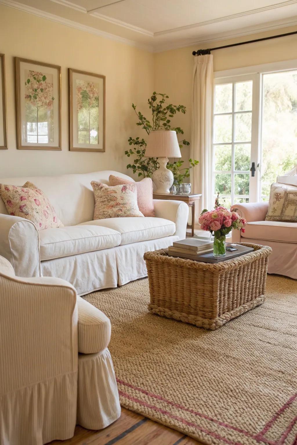 Raw textures provide warmth to a coastal area.