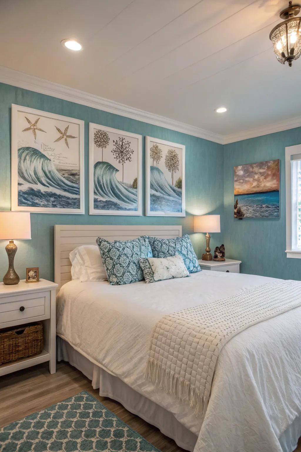 Plunge into the depths of ocean blue to make a striking statement.