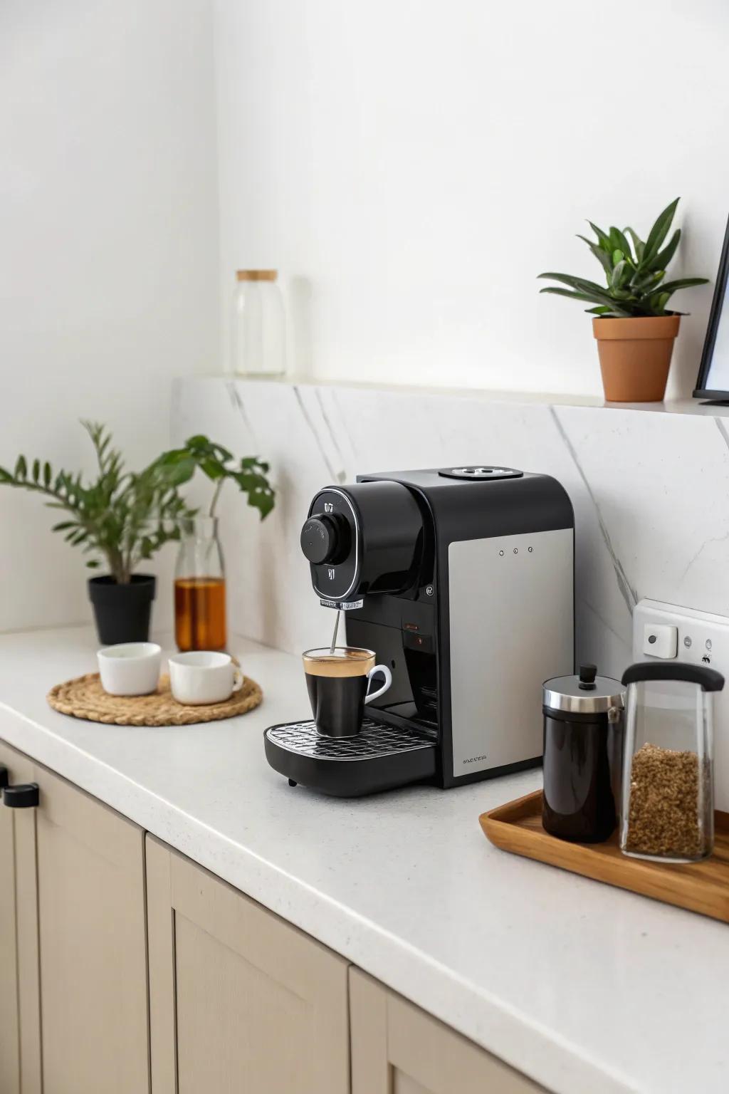 Small coffee makers are ideal for areas with limited space.