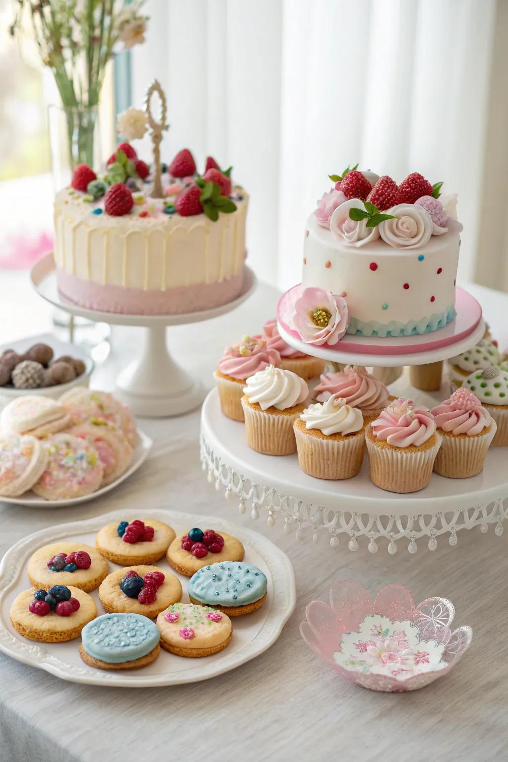 An exquisite dessert array catering to a variety of palates.
