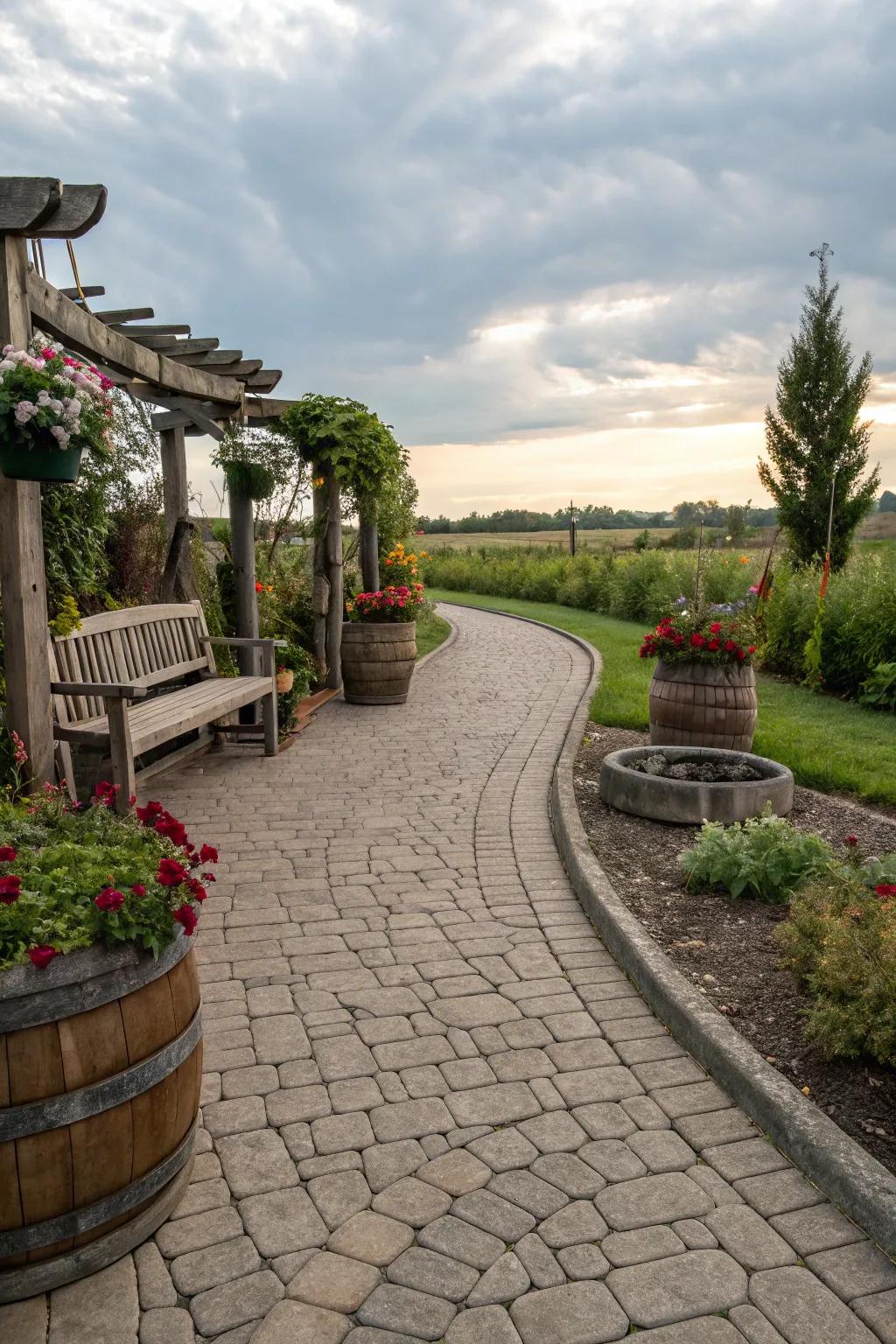 Get a traditional look with textured concrete.