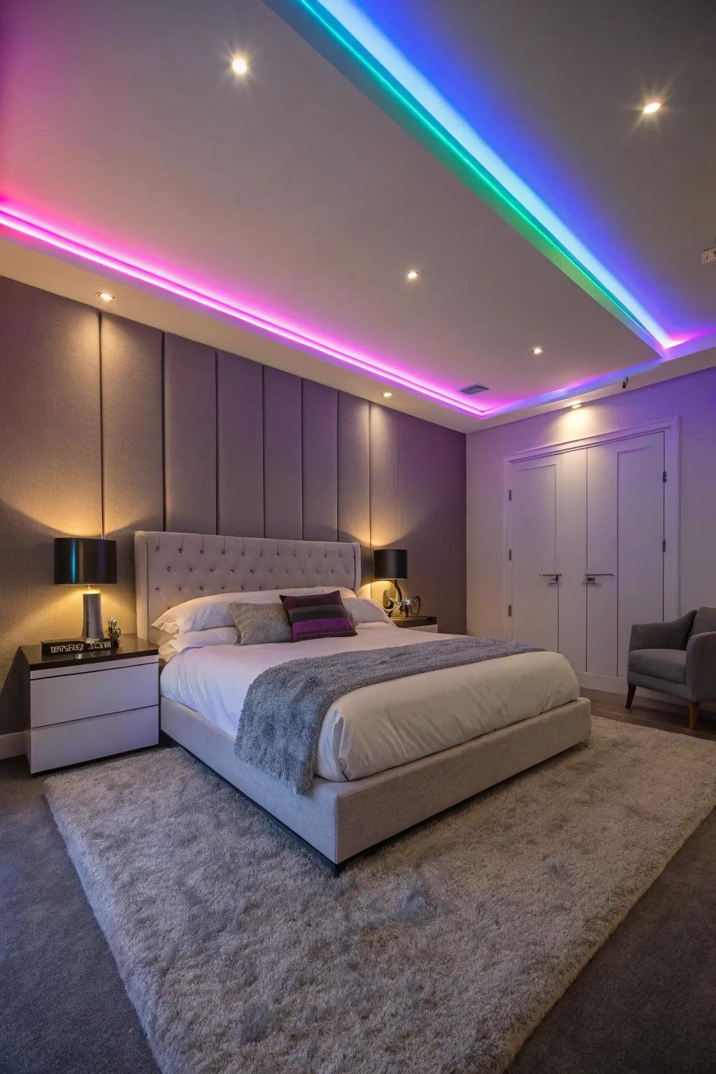 Use LED lights to add dynamic energy to your living space.