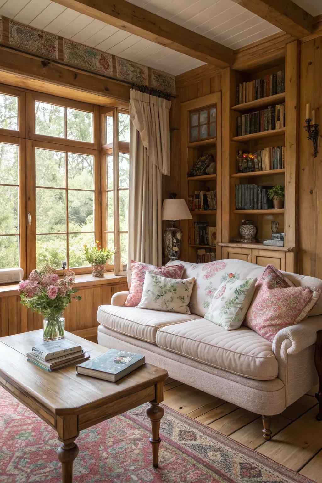 A cozy retreat that encourages warmth and relaxation.