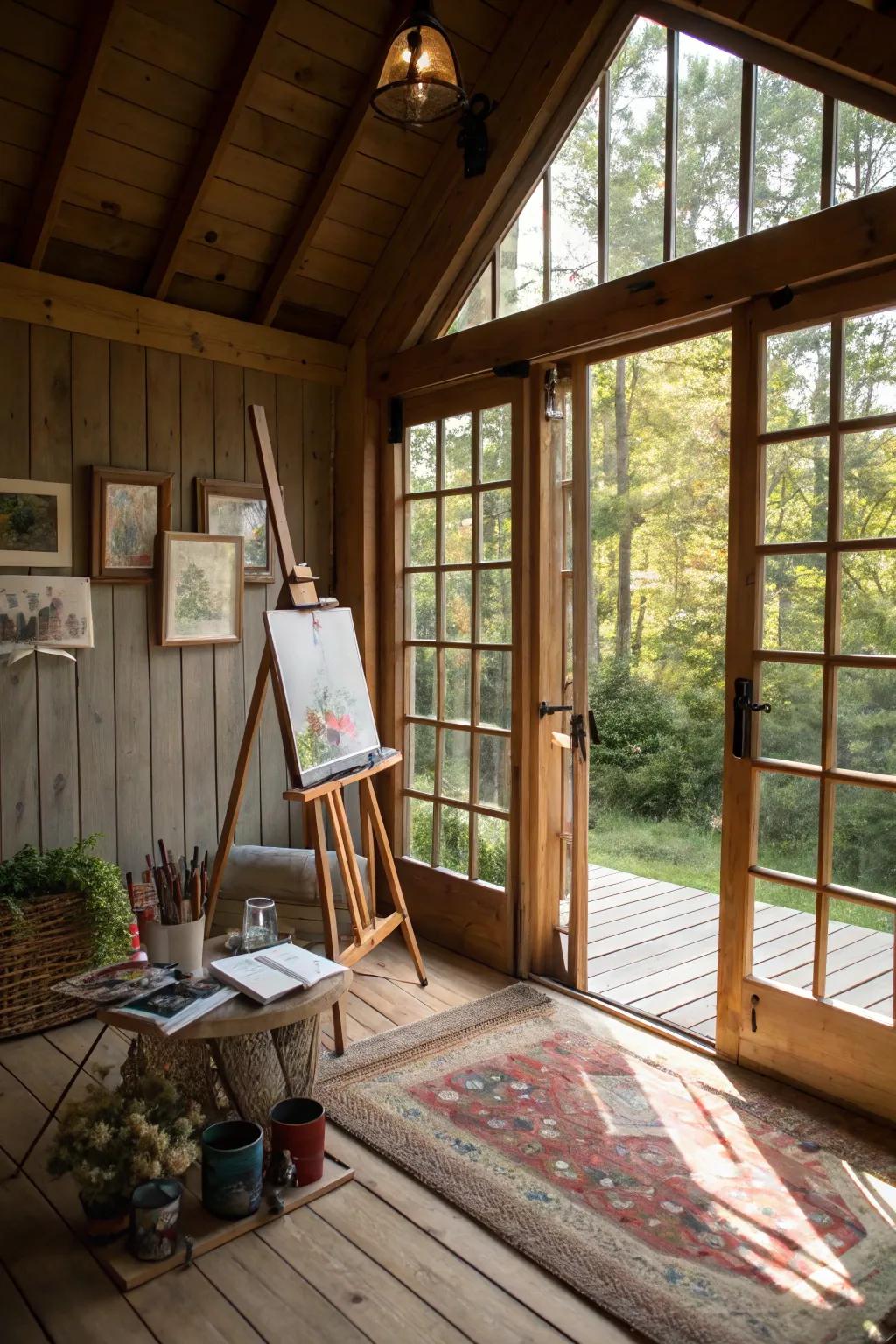 An inspiring artist's studio illuminated with natural light.