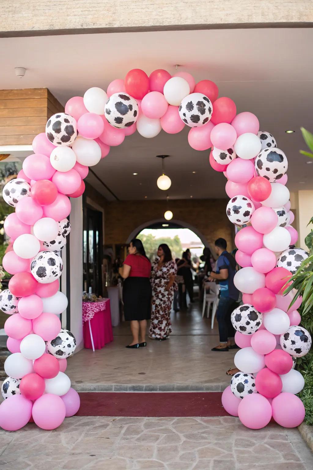 A balloon arch can transform any entryway into a festive centerpiece.