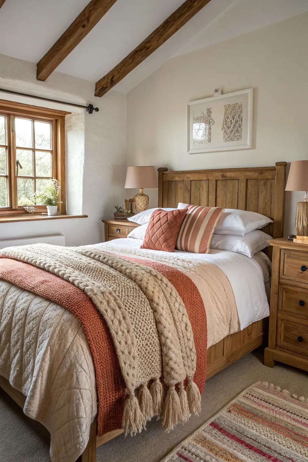 Varied textures promote warmth and relaxation.