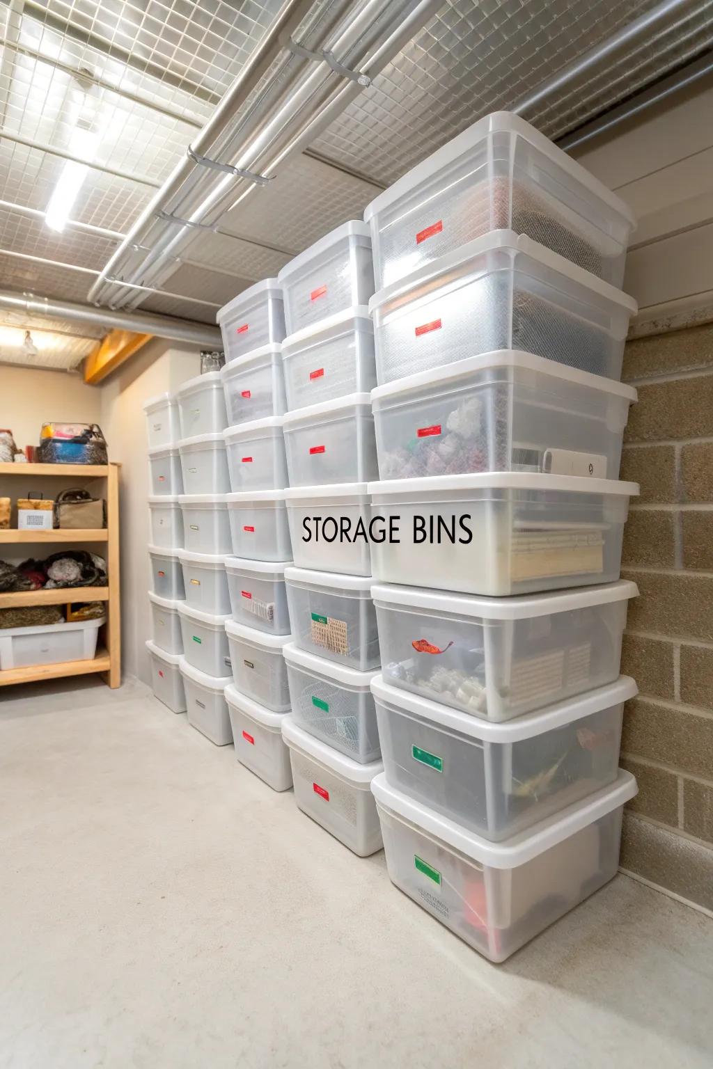 Transparent bins make it a breeze to find just what you're looking for.