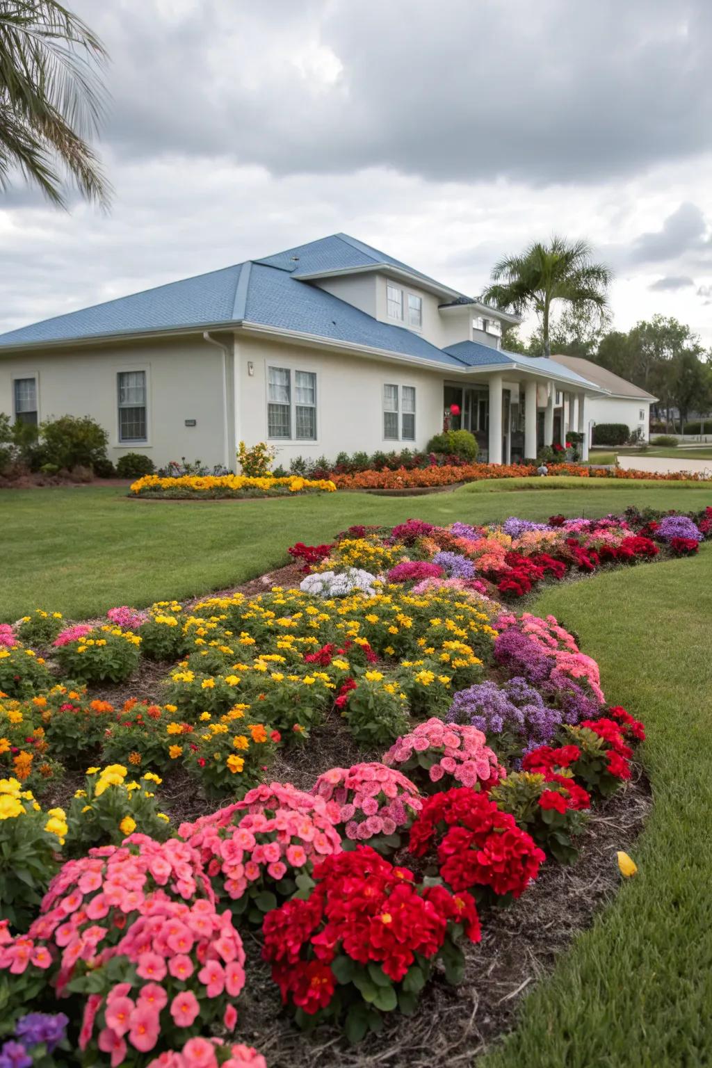 Colorful flower beds add a burst of energy and vitality to your landscape.